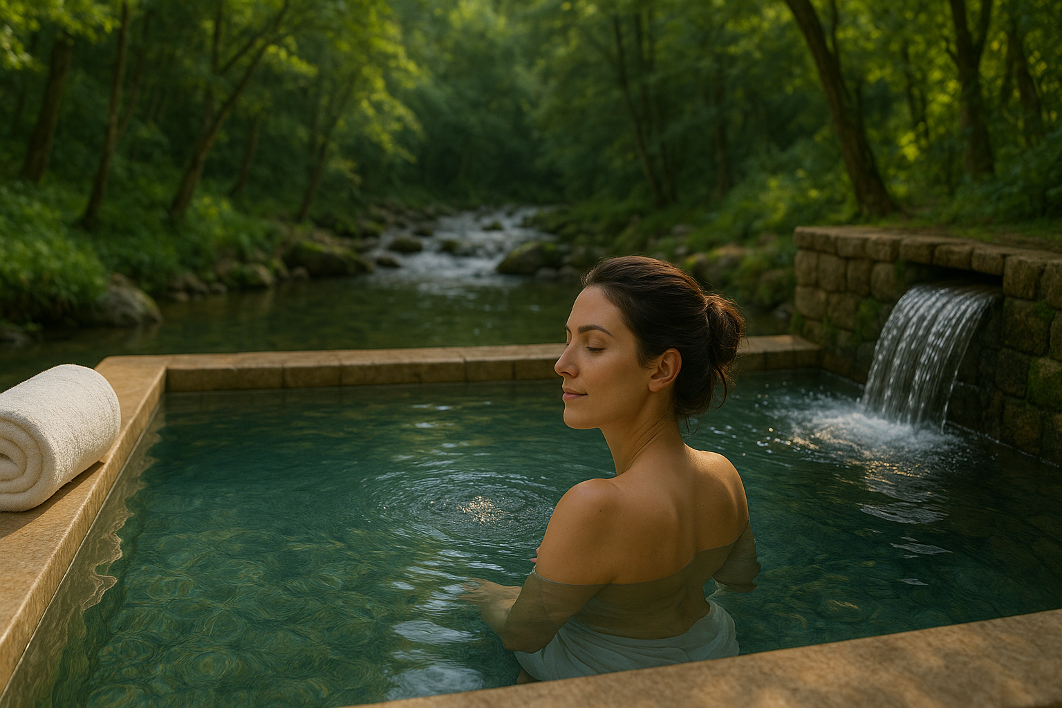 [Imagen de una persona relajándose en el agua]